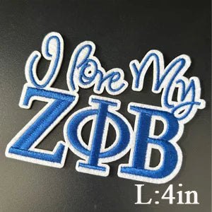 Stock Embroidery Blue Zeta Symbol 1920 Zeta Phi Beta Sorority Iron on Patch for Shoes and Jacket