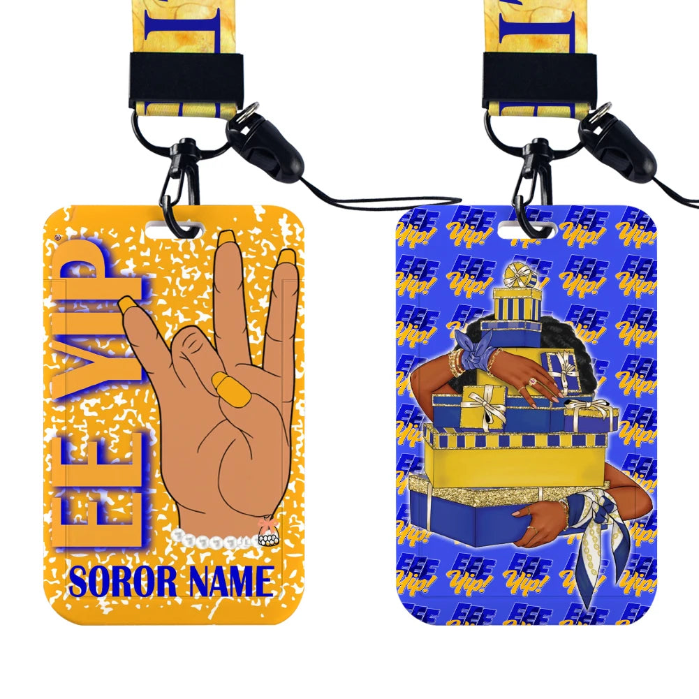 Sigma Gamma Rho sodality  ID Card Holders Lanyard Anime Credit Card Badge Holder Girl Retractable Clip Business Cardholder Key