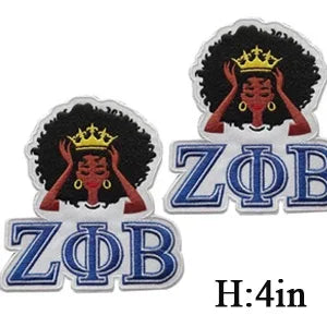 Stock Embroidery Blue Zeta Symbol 1920 Zeta Phi Beta Sorority Iron on Patch for Shoes and Jacket