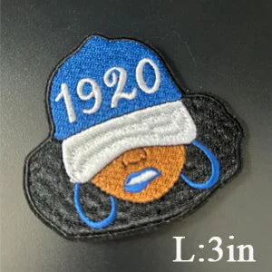 Stock Embroidery Blue Zeta Symbol 1920 Zeta Phi Beta Sorority Iron on Patch for Shoes and Jacket