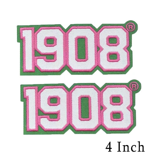 Iron on Embroidery Patches for Soror Girls, Alpha Kappa Alpha Sorority, Pink &Green AKA, Pretty Girl, SkeeWee, Ivy Leaf