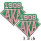 Iron on Embroidery Patches for Soror Girls, Alpha Kappa Alpha Sorority, Pink &Green AKA, Pretty Girl, SkeeWee, Ivy Leaf