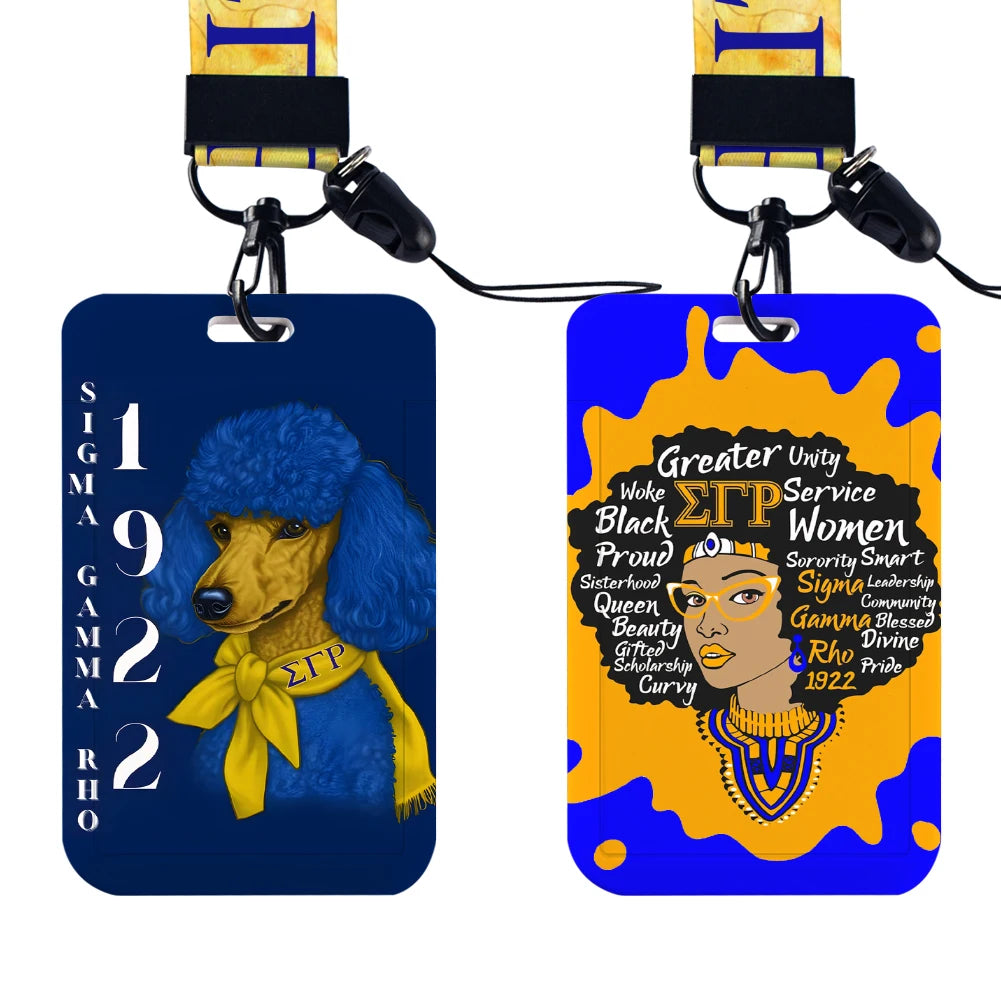 Sigma Gamma Rho sodality  ID Card Holders Lanyard Anime Credit Card Badge Holder Girl Retractable Clip Business Cardholder Key