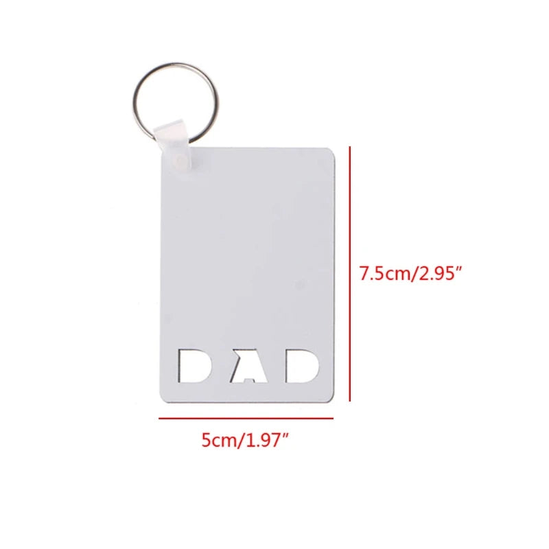 Sublimation Blanks Keychains Heat Transfer Keychain Board Single-Side Printed Blank Keychains MDF DIY Keychain Pendants