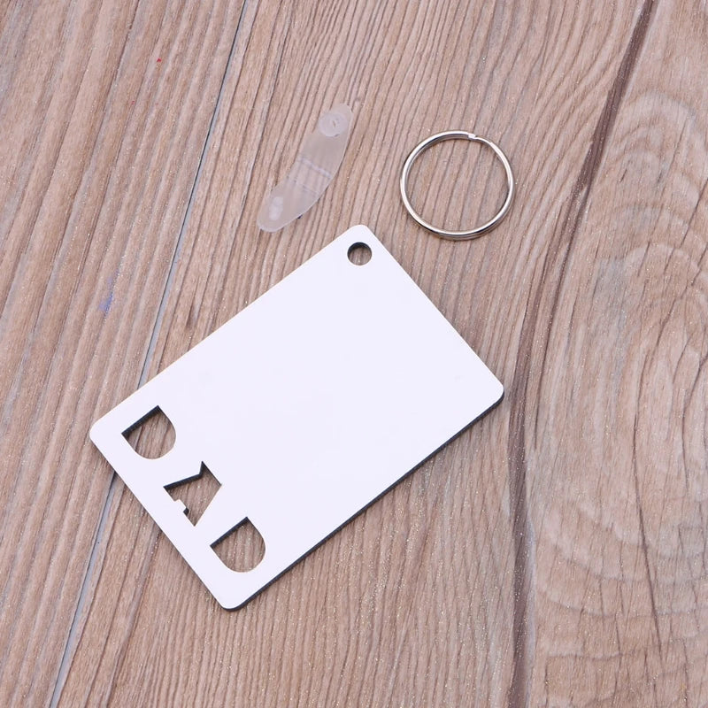 Sublimation Blanks Keychains Heat Transfer Keychain Board Single-Side Printed Blank Keychains MDF DIY Keychain Pendants