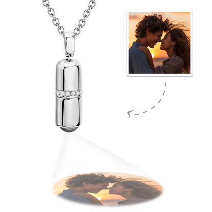 Custom Projection Necklace Creative Pill Couple Gifts