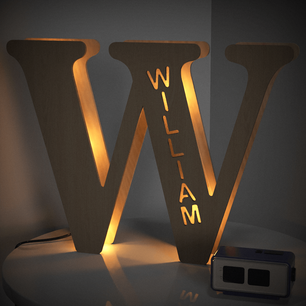 Personalized Name Wooden Letter Night Light 28CM