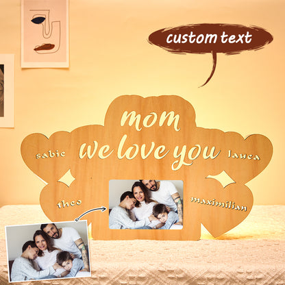 Custom Engraved Name Night Lamp Photo Frame Night Light for Mom | Inkedjoy