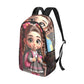 Pretty N Pink Caucasian Backpack Fabric Backpack with Side Mesh Pockets