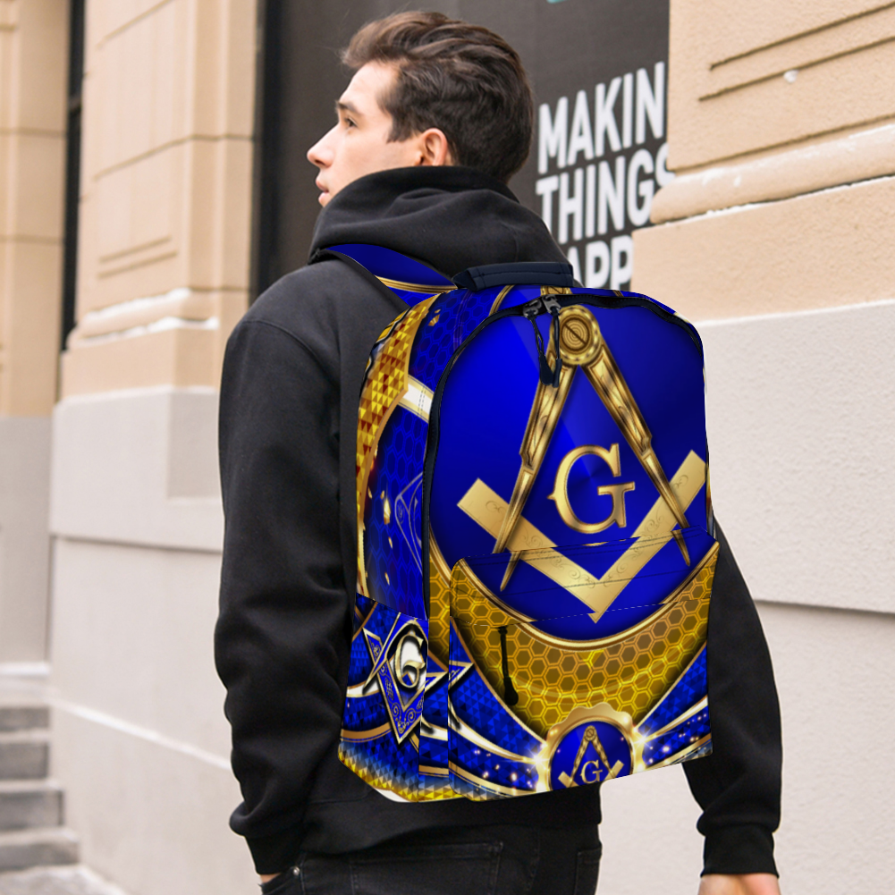 Master Mason, Masonry, Masonic, PHA, Scottish Rite, Artificial Leather Travel Backpack 12.6" x 16.9" x 6.3"