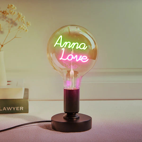 Custom Text Vintage Edison Led Filament Modeling Lamp Soft Light Bulbs Decorative Colorful Lights Led