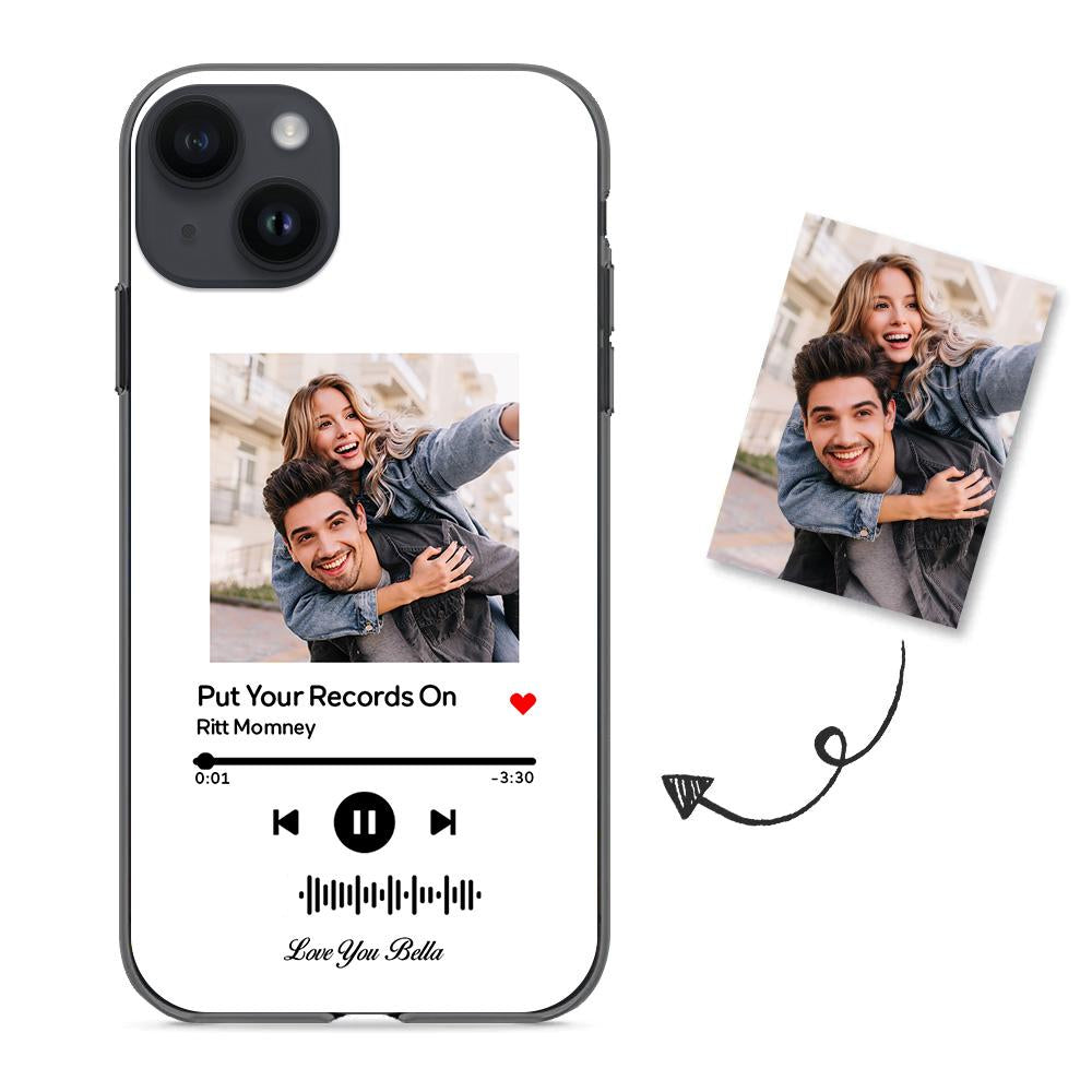 Custom Scannable Music Code Glass iPhone Cases with Picture