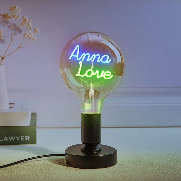 Custom Text Vintage Edison Led Filament Modeling Lamp Soft Light Bulbs Decorative Colorful Lights Led