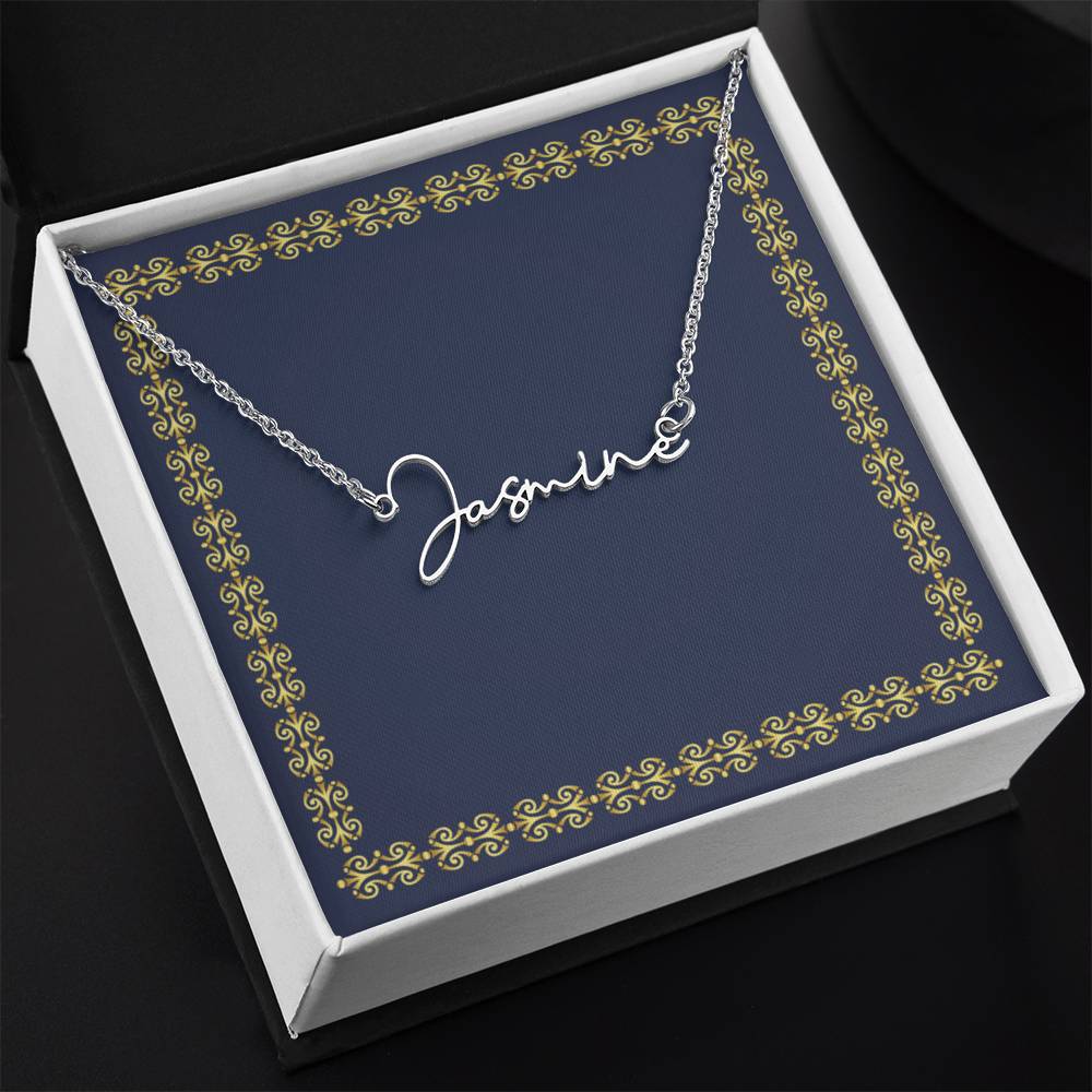 Cursive Name Necklace 10 Characters