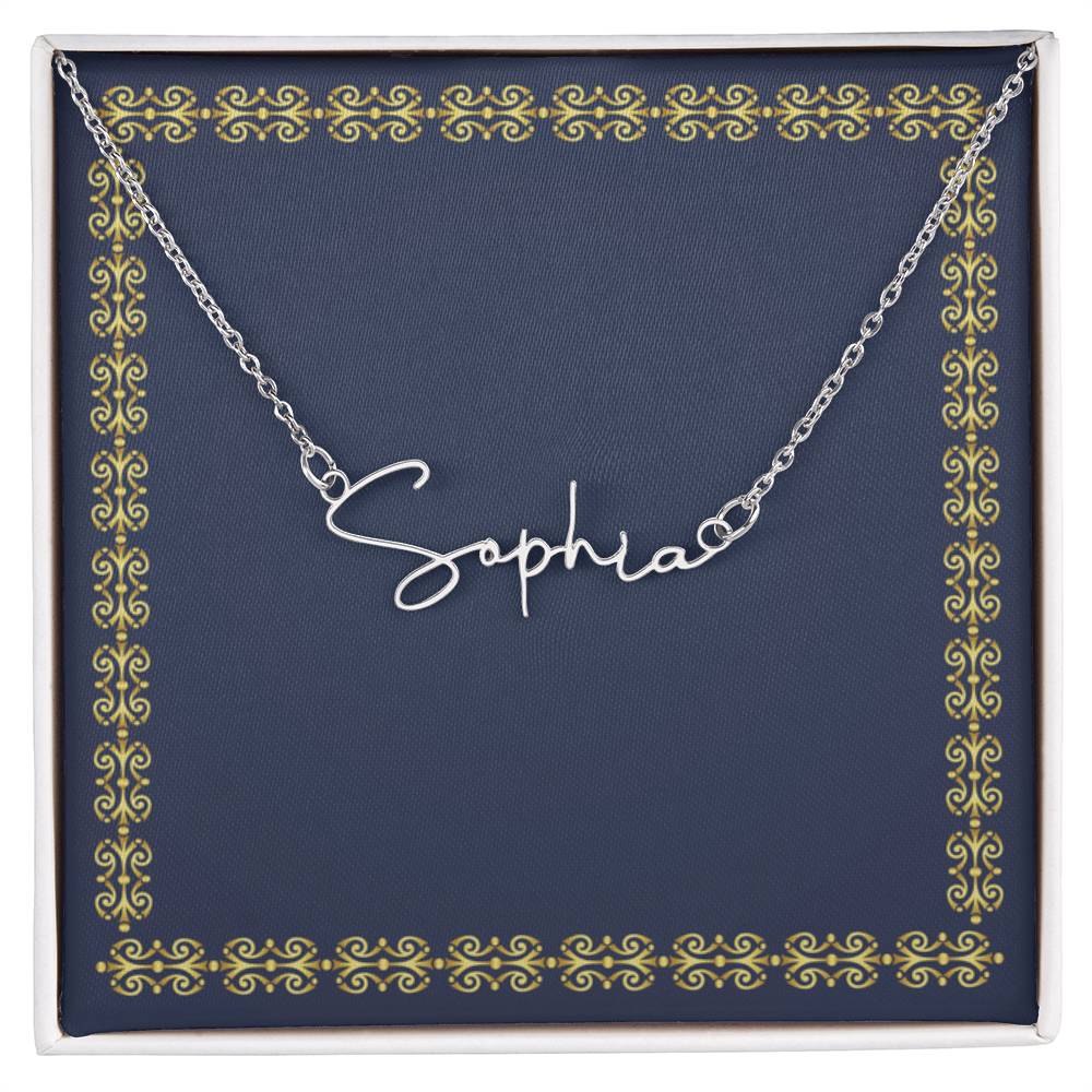 Cursive Name Necklace 10 Characters