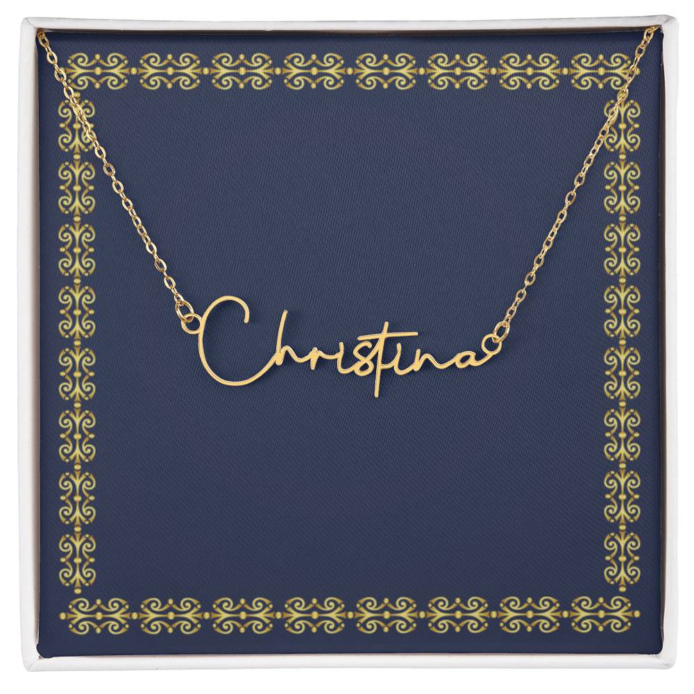 Cursive Name Necklace 10 Characters