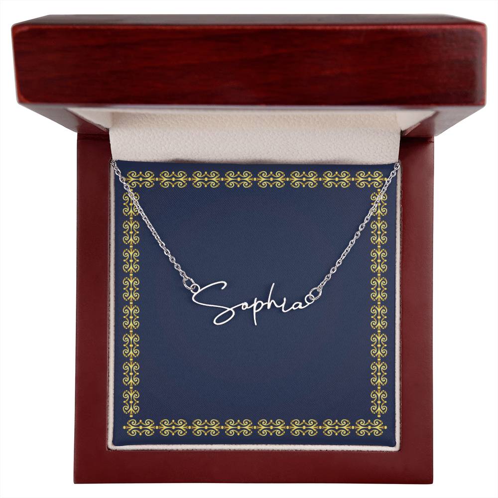 Cursive Name Necklace 10 Characters