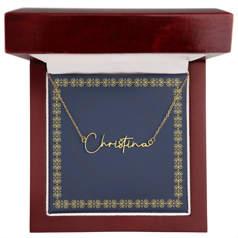 Cursive Name Necklace 10 Characters