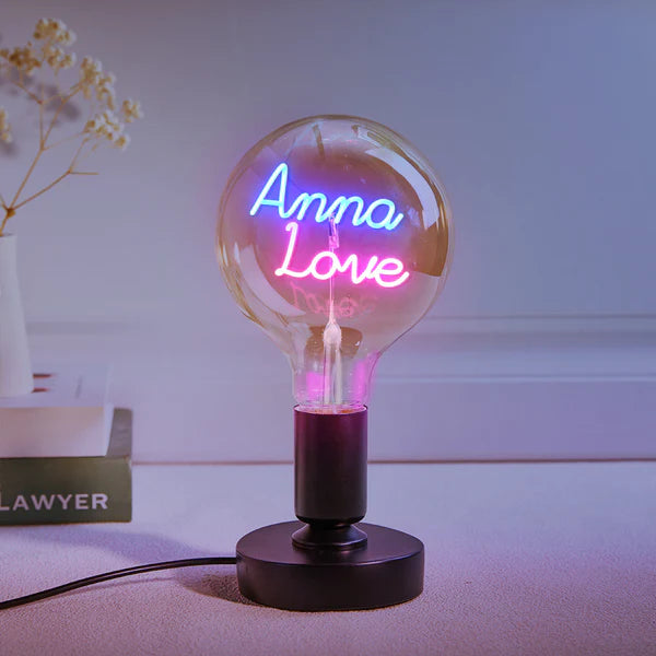 Custom Text Vintage Edison Led Filament Modeling Lamp Soft Light Bulbs Decorative Colorful Lights Led