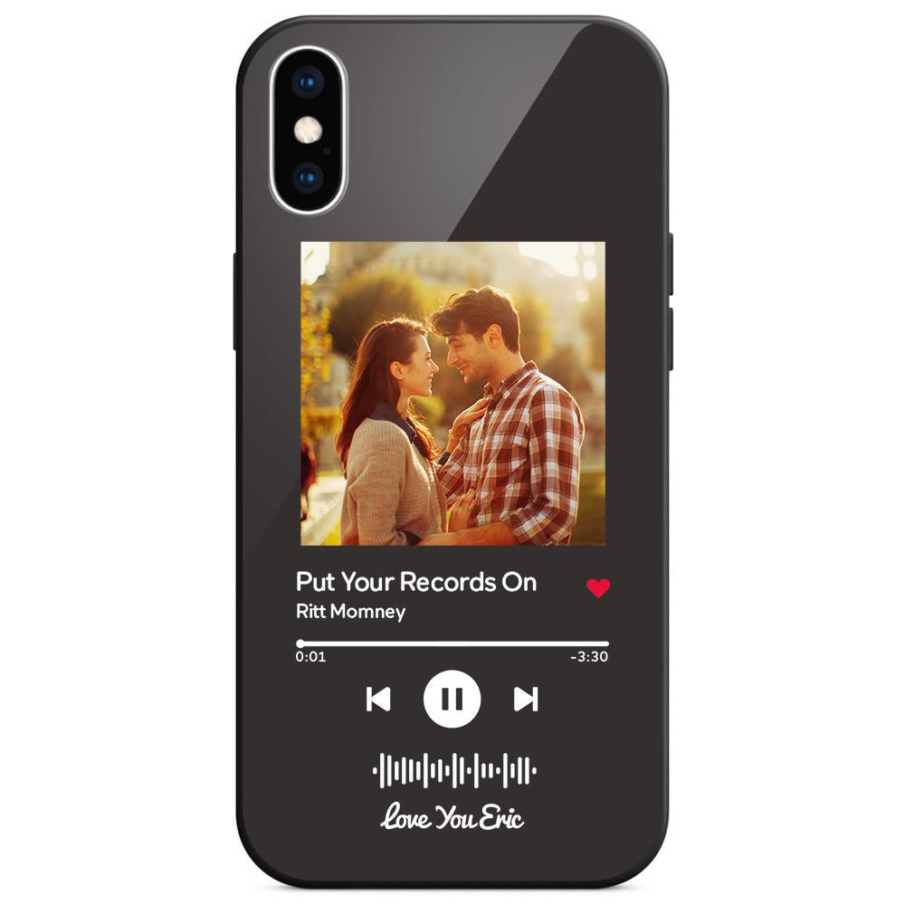 Custom Scannable Music Code Glass iPhone Cases with Picture