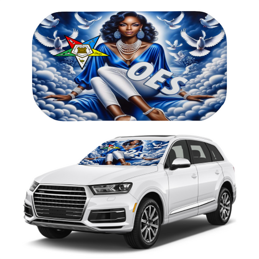Blue Sky, OES, Sisterhood, Eastern Star, Sorority, Sistar, Masonic, Masonry Car Sunshade Umbrella Lightweight and Portable Cover Foldable Auto Protection Accessories