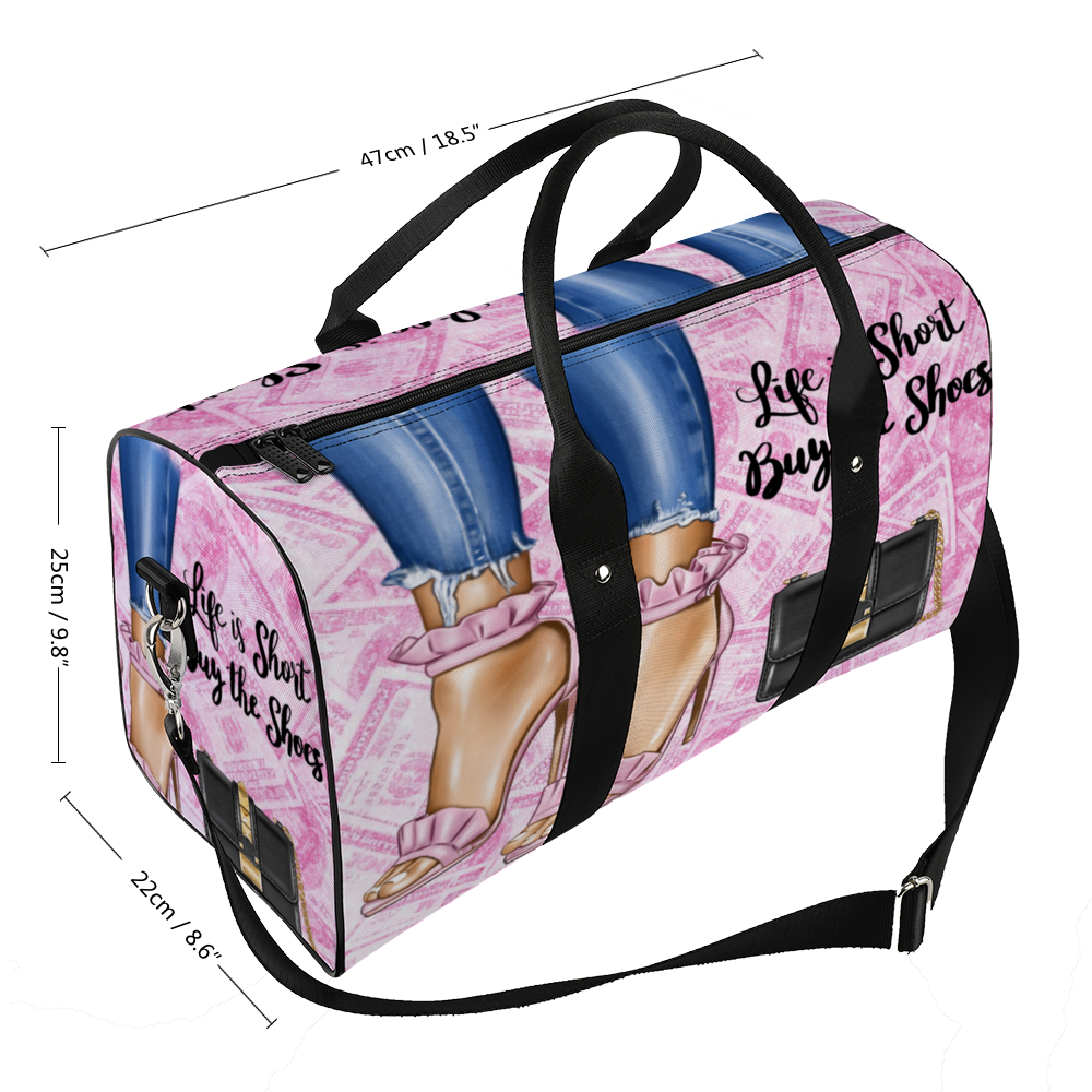 Life is short buy the shoes Large Travel Luggage Gym Bags Duffel Bags