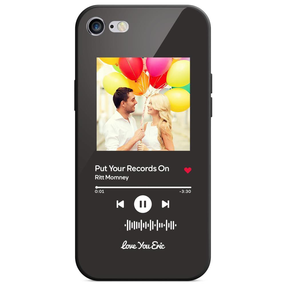 Custom Scannable Music Code Glass iPhone Cases with Picture