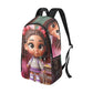 Latina Girl at Locker Backpack Fabric Backpack with Side Mesh Pockets