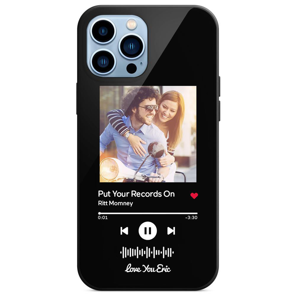 Custom Scannable Music Code Glass iPhone Cases with Picture