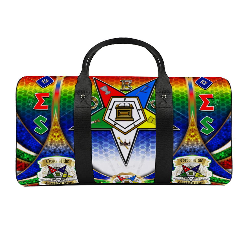 OES, Order of Eastern Star, Sisterhood, Pixels, Sorority Large Travel Luggage Gym Bags Duffel Bags