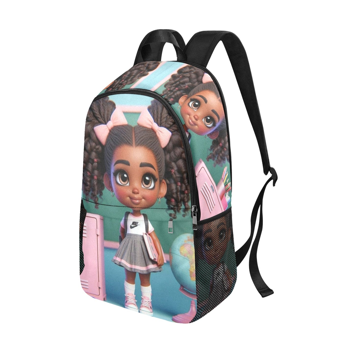 AA Girl by Lockers Backpack Fabric Backpack with Side Mesh Pockets