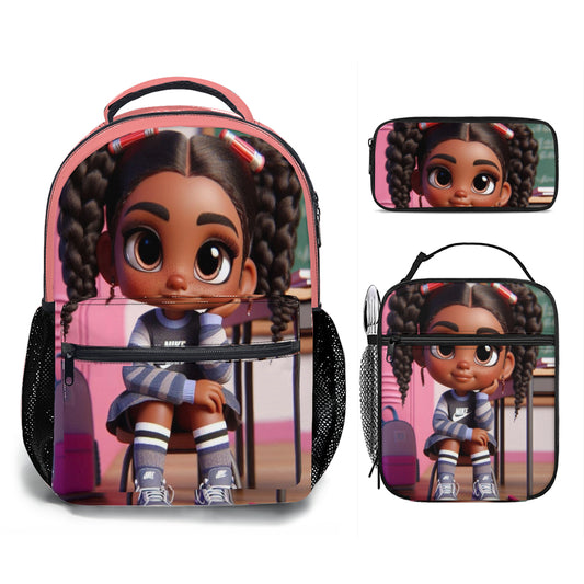 Pink Pig Tails AA Backpack Set | Afrian american girl, Africa, African American, African American Affirmation Journal, african american backpack, african american girl, african american girl backpack, african american girls bedding, African American Journal, African American Women, African queen, Back-to-School, backpack, Black Girl, Black Girl Magic, Luggage, school, Sistah | Pretty N Pink Hair & More