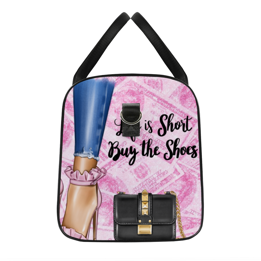 Life is short buy the shoes Large Travel Luggage Gym Bags Duffel Bags