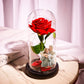 Custom Photo Text Led Night Light Glass Cover Eternal Red Rose Flower Home Desktop Decoration | Inkedjoy