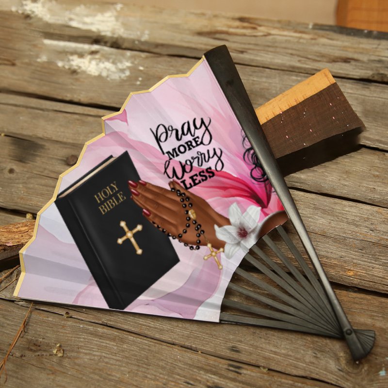 She is Faithful Silk Fan Retro Hand-held Folding Fan