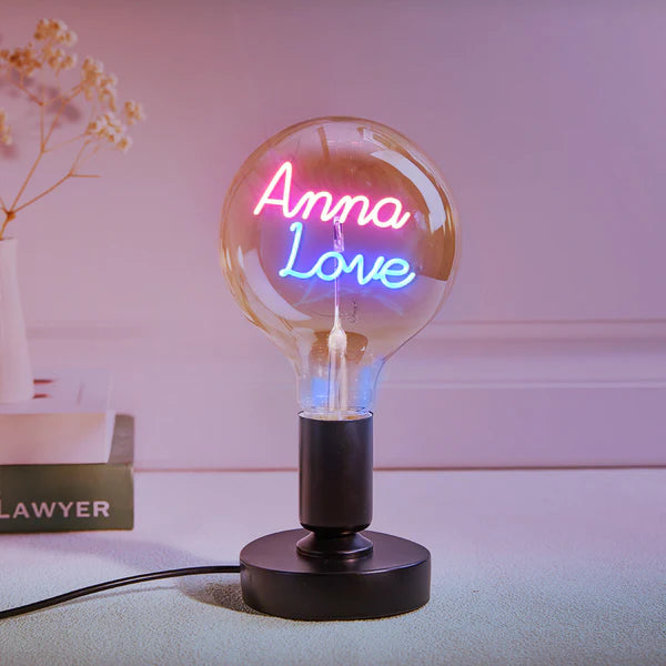 Custom Text Vintage Edison Led Filament Modeling Lamp Soft Light Bulbs Decorative Colorful Lights Led