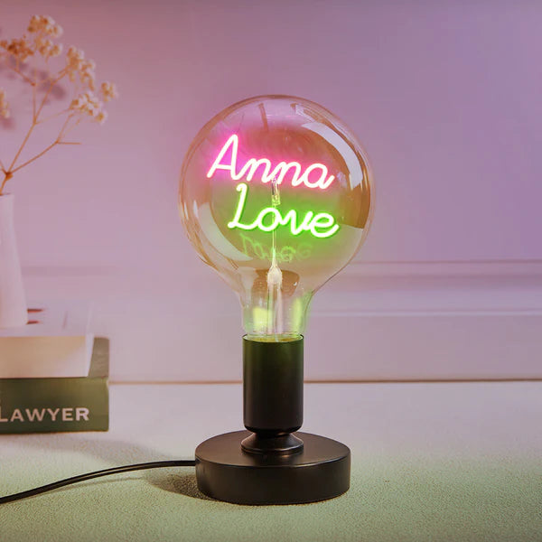 Custom Text Vintage Edison Led Filament Modeling Lamp Soft Light Bulbs Decorative Colorful Lights Led