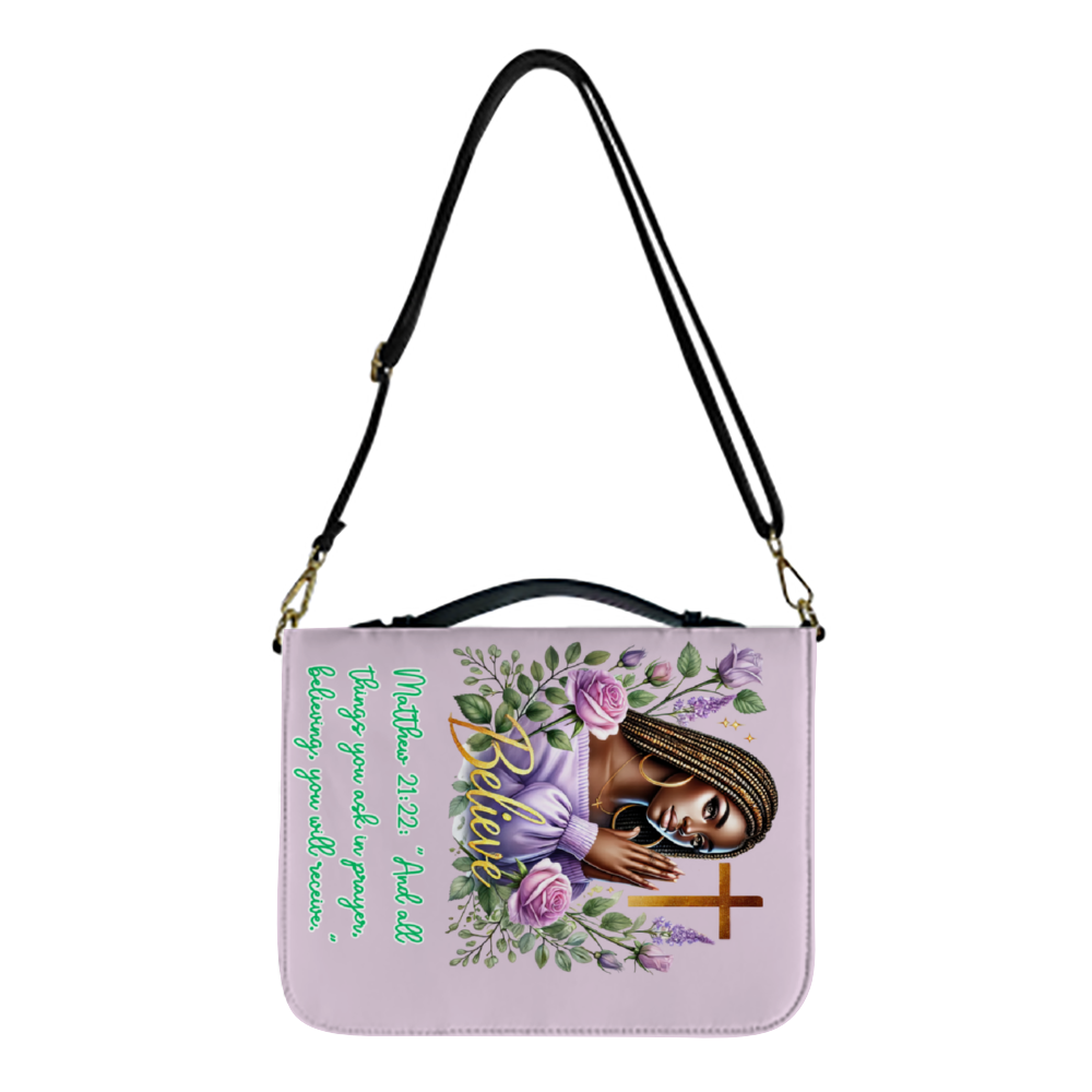 Lilac Believe PU Bible Bag Strap Style Chic and Practical Fashion PU Leather Strap Bag