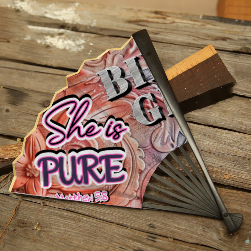 Bible Girl Fan Retro Hand-held Folding Fan