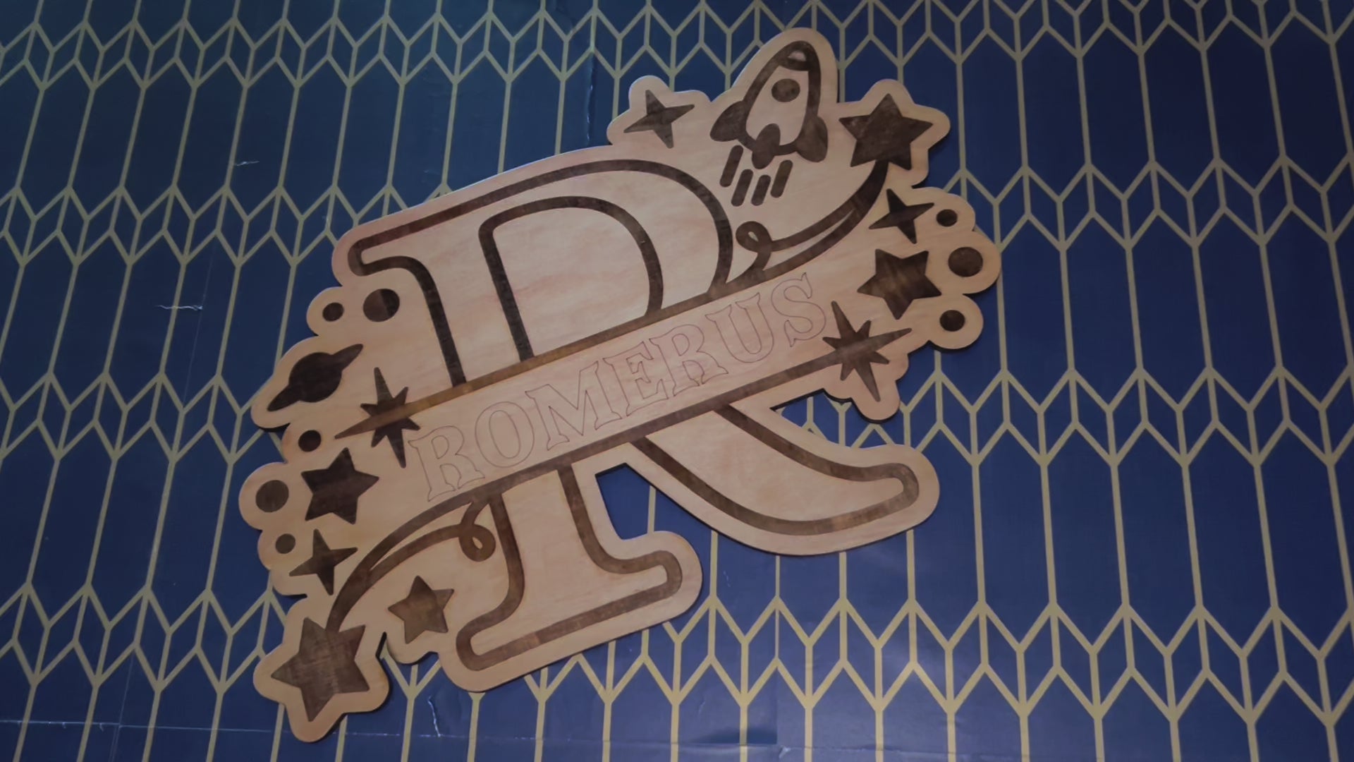 Split Baby Name Monogram Letter Wall Decor