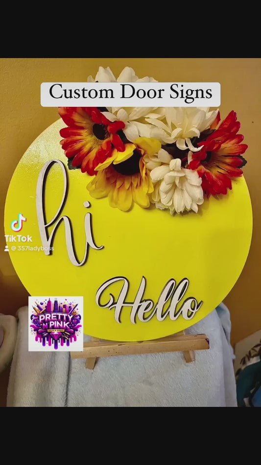 Customized themed welcome door signs