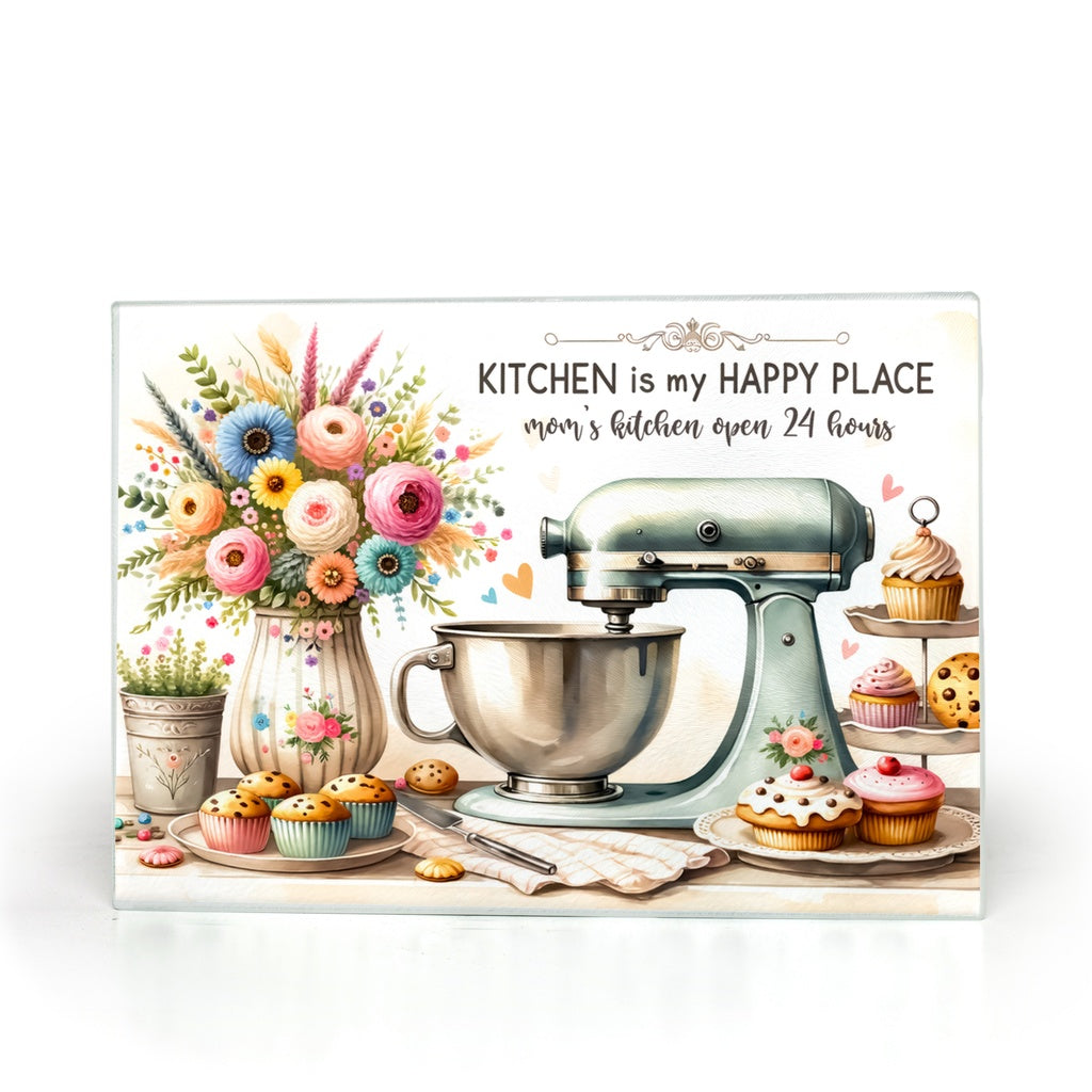 Kitchen is my Happy Place Glass Cutting Boards | Pretty N Pink Hair & More