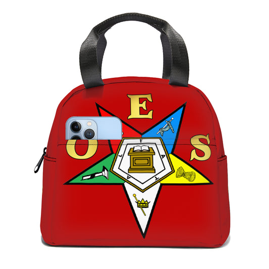 OES Star Red Lunch Bag, Sorority, Sisterhood,  Hot/Cold, Customized | Pretty N Pink Hair & More