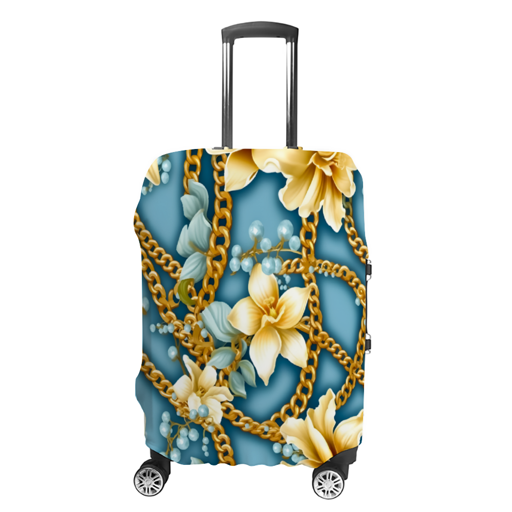 Teal & Cream Luggage Case Covers Travel Suitcase Covers | ThisNew