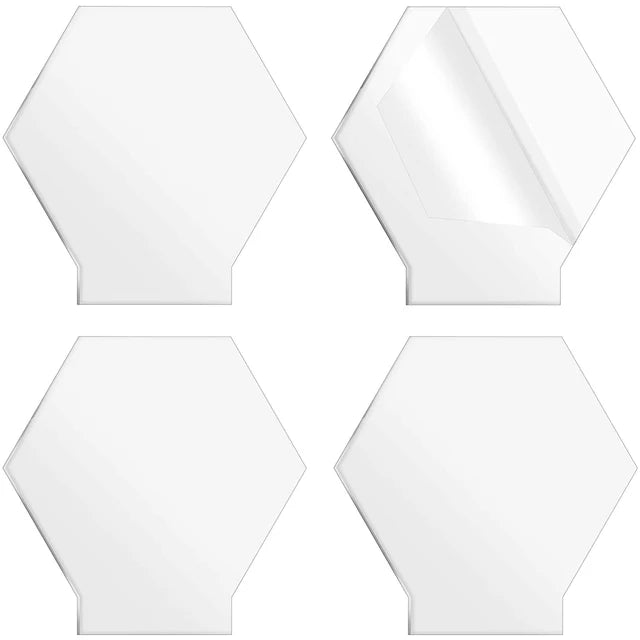 4 Pcs Different Clear Acrylic Sheet Round  Square  Heart  Pentagon Panel Thick 3.8 mm Acrylic Board Cast Acrylic for DIY Display