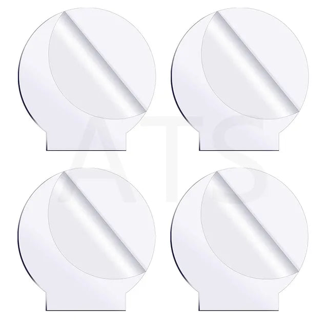 4 Pcs Different Clear Acrylic Sheet Round  Square  Heart  Pentagon Panel Thick 3.8 mm Acrylic Board Cast Acrylic for DIY Display