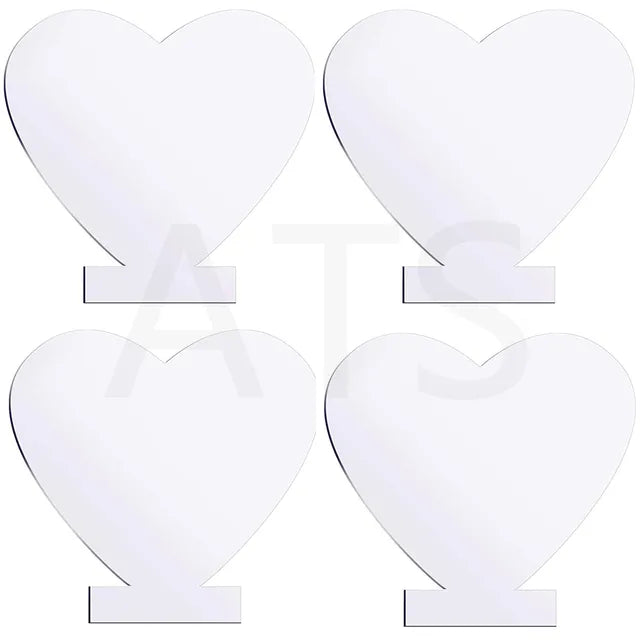 4 Pcs Different Clear Acrylic Sheet Round  Square  Heart  Pentagon Panel Thick 3.8 mm Acrylic Board Cast Acrylic for DIY Display