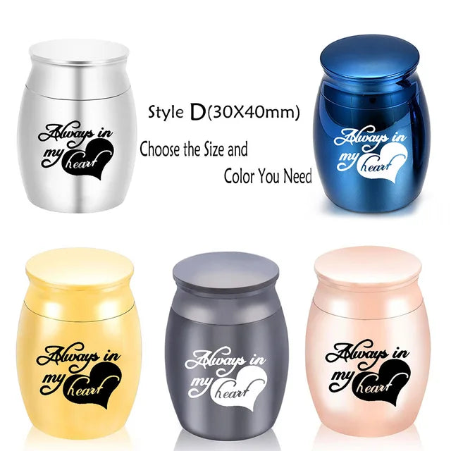 Angel Wings Small Urns for Human Ashes Holder Mini Cremation Urns for Ashes Alloy Metal Memorial Pet Dog Cat Bird Ash 5 Colors