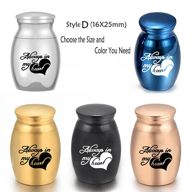 Angel Wings Small Urns for Human Ashes Holder Mini Cremation Urns for Ashes Alloy Metal Memorial Pet Dog Cat Bird Ash 5 Colors