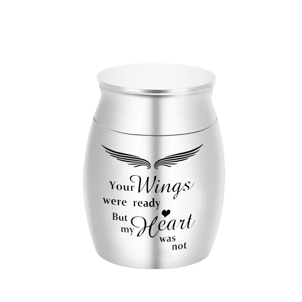 Angel Wings Small Urns for Human Ashes Holder Mini Cremation Urns for Ashes Alloy Metal Memorial Pet Dog Cat Bird Ash 5 Colors